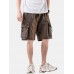 Mens Casual Big Pocket Drawstring Cargo Shorts