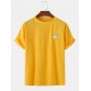 Mens Weather Symbol Embroidered Round Neck Casual Short Sleeve T  Shirts