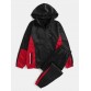 Mens Patchwork Zipper Sports Two  Piece Outfits With Removable Hood