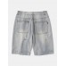 Mens Casual Hole Designed Denim Shorts