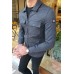 Black Slim Fit Double Pocket Jacket